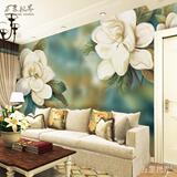 大型客厅电视沙发卧室背景墙无缝壁纸壁画墙纸墙布3D中式油画花卉