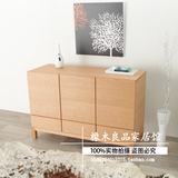 日式实木橡木柜子 实木储物柜 现代简约柜子 白橡木储物柜 斗柜
