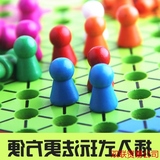 大号木制圆盘精品六角跳棋 亲子儿童益智类桌面游戏 成人棋类玩具