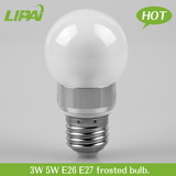 LED磨砂奶白罩球泡灯可调光220V110V超高亮度E27E26球泡节能灯