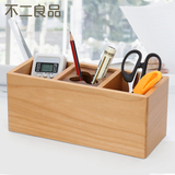 木质多功能欧式化妆笔筒创意时尚办公桌面文具用品实木笔桶收纳盒