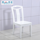 伴度 简约实木餐椅 橡木烤漆餐椅 舒适座椅  组装家用白色椅子
