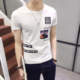 2016韩版夏季男生短袖T恤男圆领修身潮牌青少年半袖男装体恤潮流