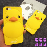 立体小黄鸭iphone4s/5s/6手机壳 苹果6plus硅胶套 大黄鸭全包外壳