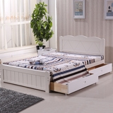 欧式 实木床 白色松木床 公主床 硬板床 单人床 床双人床  可订做