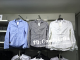 HM香港代购H＆M专柜白色立领口袋修身长袖衬衫衬衣上衣职业潮女士