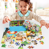 100粒木质铁盒积木拼图 儿童早教益智动漫送礼物玩具3-4-6-7-10岁