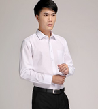 男士纯白色长袖衬衫表演服衣柜展示酒店KTV酒吧中介超市工作服装