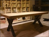美式乡村LOFT铁艺实木复古餐桌书桌会议桌电脑桌北欧办公桌工作台