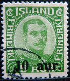 冰岛-古典克里斯蒂国王改值邮票1922年1全 美元价$4!