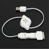 三合一伸缩数据线充电线 苹果5S/5/4S micro USB充电线多功能线