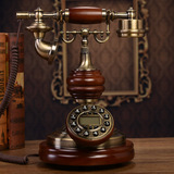 仿古电话机 中式实木电话座机 古董电话机 欧式家用高档复古电话