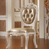 欧式餐椅皇家玫瑰法式皮餐桌椅 布艺橡木田园椅子