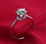 真爱公主加冕i钻戒仿真银镀金钻石结婚戒指女订婚求婚do
