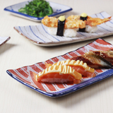 极有家创意个性 日式和风手绘青花艺术餐具 长方寿司盘点心盘菜盘