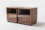 美式床头柜简约现代纯实木卧室单抽屉柜创意客厅沙发边几小边柜