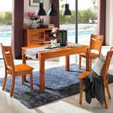 简约现代小户型全实木餐桌 1.3米 木质方形橡木餐台方台方桌特价