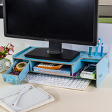 架新款液晶显示器增高架支架木质收纳盒桌面办公电脑底座带抽屉托