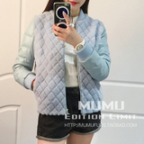 MUMU家 2015新款时尚网格羊毛皮草外套优雅简约皮毛一体女短款