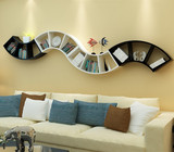 客厅墙上置物架创意扇形搁板卧室墙壁格子收纳架书房壁挂墙上书架