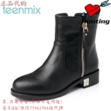L8Z正品Teenmix/天美意2015冬低跟短靴时尚休闲牛皮女靴03-11DD5