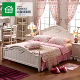 大森林田园床韩式床卧室组合三件套成套家具公主床白色实木床B7
