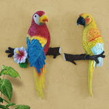 家居壁饰创意立体鹦鹉墙上装饰品动物挂件客厅玄关过道墙饰壁挂饰