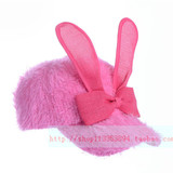 韩版女式帽子 冬季保暖兔耳朵棒球帽 鸭嘴帽