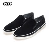 GXG男鞋[特惠33]夏季新款豆豆鞋 男士百搭黑色潮休闲鞋#52150708