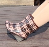 包邮2015春秋季新保暖平底坡跟加棉雨鞋雨靴女韩国女中筒高跟水鞋