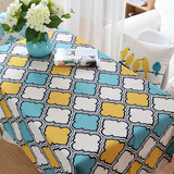 时尚桌面艺术 现代几何桌布 厚实淳朴棉麻餐桌盖布 可定制