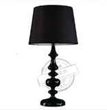 欧式现代简约时尚黑色树脂台灯创意客厅书房卧室样板间装饰台灯具