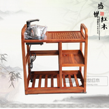 东阳 红木家具茶桌 非洲花梨木小茶几 可移动小茶台 带滑轮小茶车