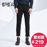 gxg.jeans男装秋季新品男士黑色修身时尚小脚休闲长裤潮#53602115