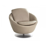 现代客厅定制单人小沙发 欧式旋转沙发椅 圆形休闲椅 真皮老板椅