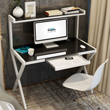 简易钢化玻璃电脑桌台式家用现代简约双层学习桌书桌办公桌写字台