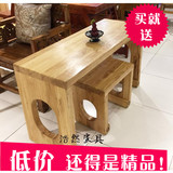 老榆木琴桌免漆实木桌子古琴桌仿古中式古琴桌凳小茶桌书画桌郑州