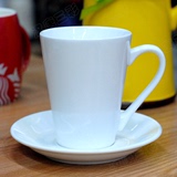 咖啡杯|马克杯|拿铁咖啡杯|300毫升V型杯子 纯白高档强化陶瓷