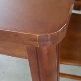 简约实木餐桌椅组合圆角橡胶木小户型长方形吃饭桌子4人卧室家具