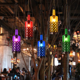 漫咖啡树挂彩色玻璃小吊灯清吧 咖啡厅网咖网吧艺术装饰灯具灯饰