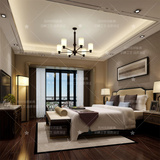 新中式全实木双人床卧室床铺酒店简约现代水曲柳样板房家具