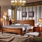 实木床橡木床1.2米童床双人床现代中式1.5米1.8米高箱气压储物床