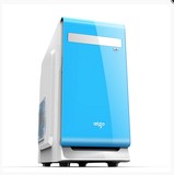 Aigo/爱国者 V10蓝色款台式电脑机箱 小机箱装大电源 迷你小机箱