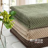 外贸良品网眼法兰绒毛毯床单加厚珊瑚绒空调盖毯沙发休闲毯无印风