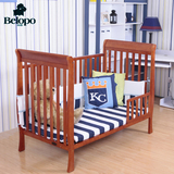 贝乐堡婴儿床实木欧式进口松木宝宝床白色多功能男女孩儿童游戏床