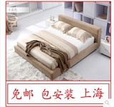新款软包床可拆洗布艺床单人床厂家直销实木床1.5简约包邮特价G7
