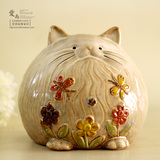 欧式陶瓷窑变龙猫储蓄罐 工艺品 家居摆设工艺品 摆件 生日礼品