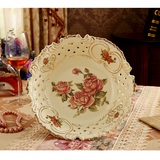居装饰摆件欧式陶瓷水果盘创意果盆高档干果盘 客厅餐桌果碗家