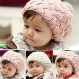 一岁半女宝宝秋冬帽子韩版儿童贝雷帽1-2-3-4岁小女孩毛线公主帽
