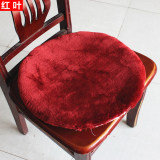 短毛绒坐垫圆形仿纯羊毛椅垫方形沙发垫45X45cm冬季加厚保暖纯色